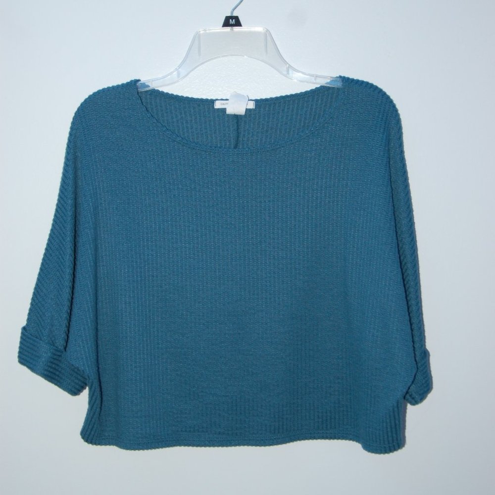 Women's Small Teal Blue Caution To The Wind Top